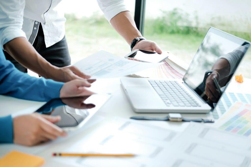 UX UI designer planning responsive design.